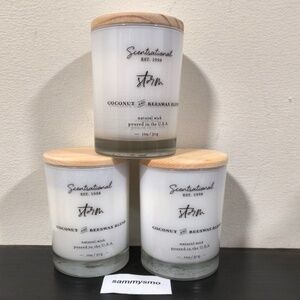 Scentsational Storm Coconut Beeswax Glass Jar 11 Oz Candle x3